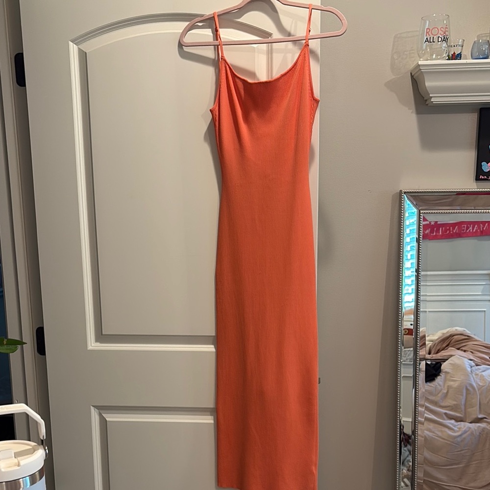 Elegant Orange Slip Dress